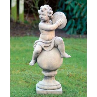 Steingussfigur "Putto" mit Becken